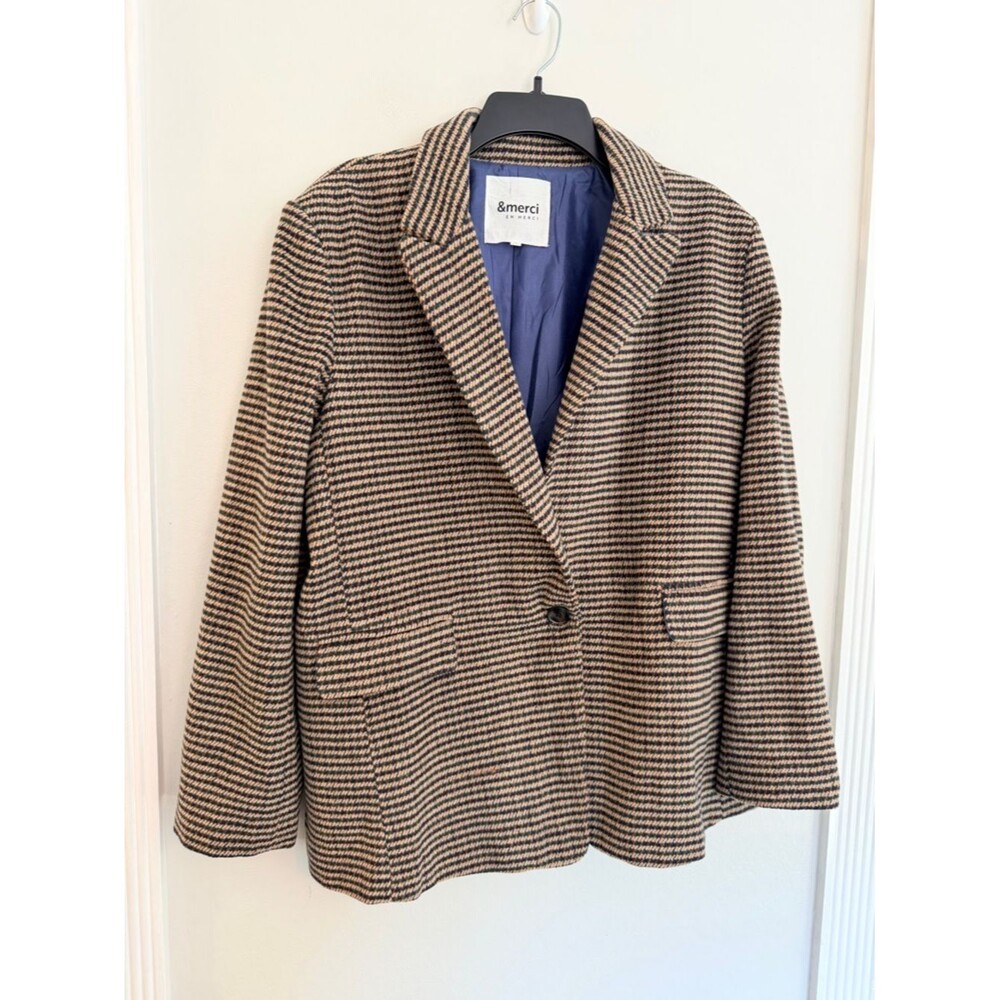 &merci En Merci Women’s Houndstooth Blazer Jacket Medium